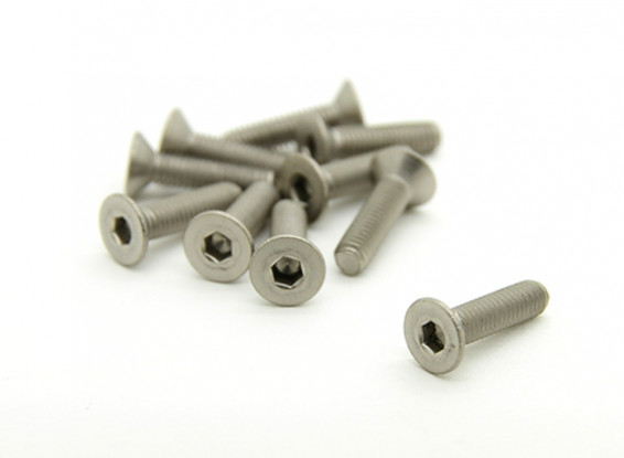 Titanium M3 x 12mm Countersunk Hex Screw (10pcs/bag)
