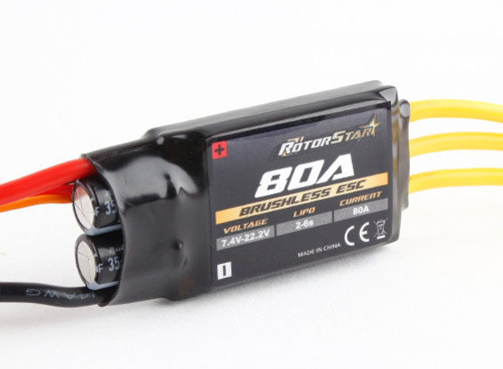 RotorStar 80A (2~6S) SBEC Brushless Speed Controller