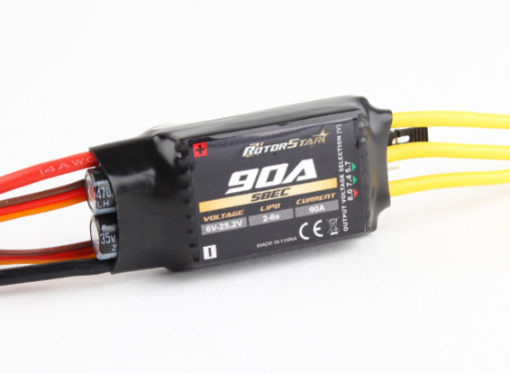 RotorStar 90A (2-6S) Brushless Speed Controller with Selectable SBEC