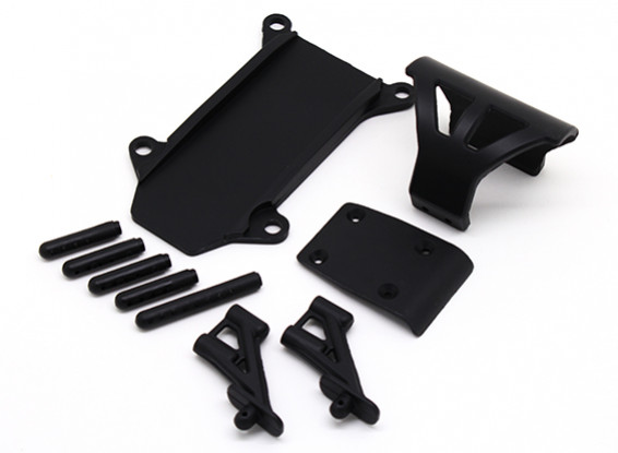 Batt. Cover Plate, Body Support, Bumper & Wing Seat - BSR Racing BZ-222 1/10 2WD Racing Buggy