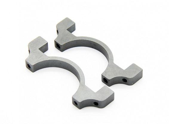 Grey Anodized CNC Semicircle Alloy Tube Clamp (incl.screws) 30mm