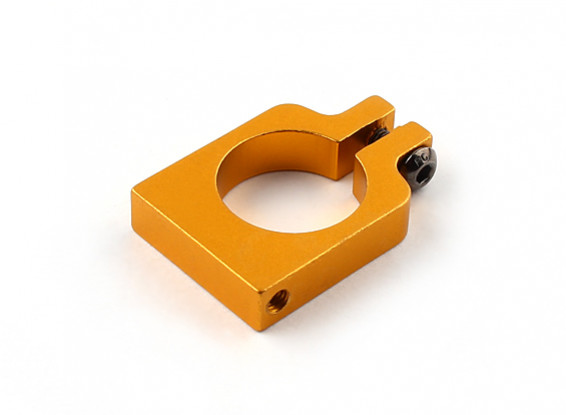 Gold Anodized Single Sided CNC Aluminum Tube Clamp 16mm Diameter