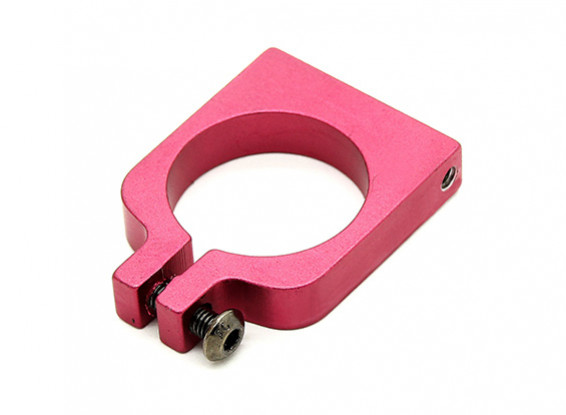 Red Anodized Single Sided CNC Aluminum Tube Clamp 20mm Diameter