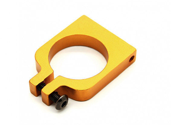Gold Anodized Single Sided CNC Aluminum Tube Clamp 20mm Diameter