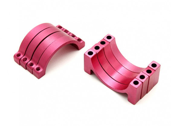 Red Anodized CNC semicircle alloy tube clamp (incl.screws) 16mm