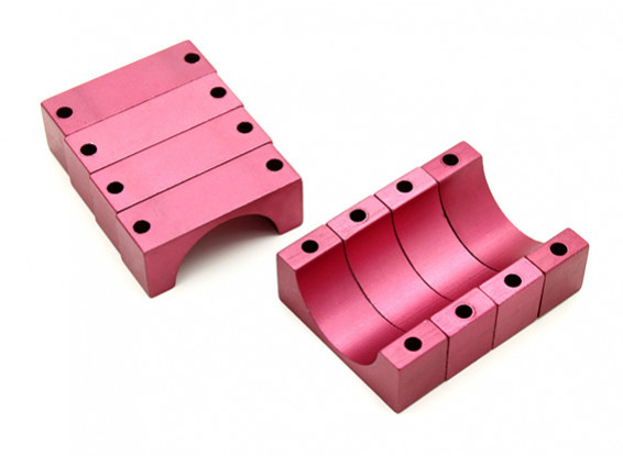 Red Anodized CNC Semicircle Alloy Tube Clamp (incl.screws) 20mm (Double Sided 10mm)