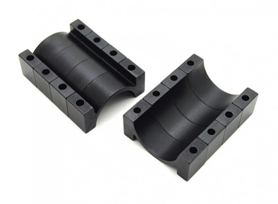 Black Anodized CNC Aluminum Tube Clamp 22mm Diameter (Set of 4)