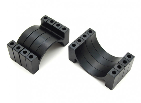 Black Anodized CNC semicircle alloy tube clamp (incl. nuts & bolts) 30mm