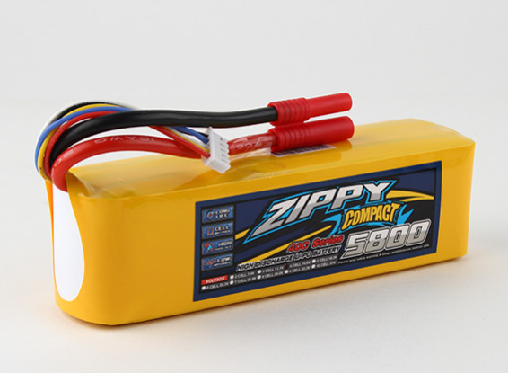 Zippy Compact 1300mAh 4S 40C-50C 14.8v FPV Quad LiPo Battery Pack XT-60 XT60 