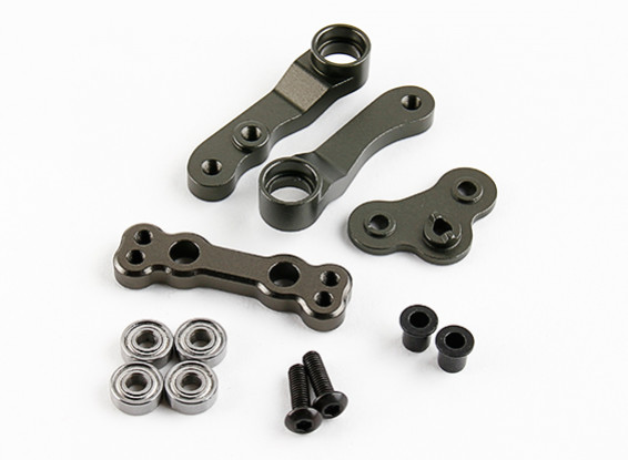 Optional Steeing Arm Completed Set (Titanium) - BSR Racing BZ-222 1/10 2WD Racing Buggy
