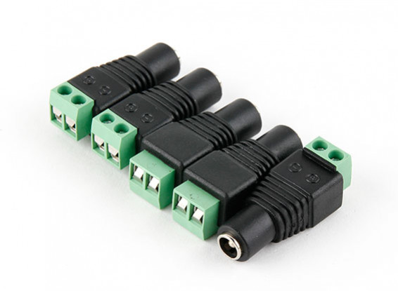 2.1mm DC Power Socket with Screw Terminal Block (5pcs)