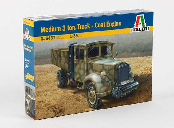Italeri 1/35 Scale Medium 3 Ton Truck Coal Engine Plastic Model Kit