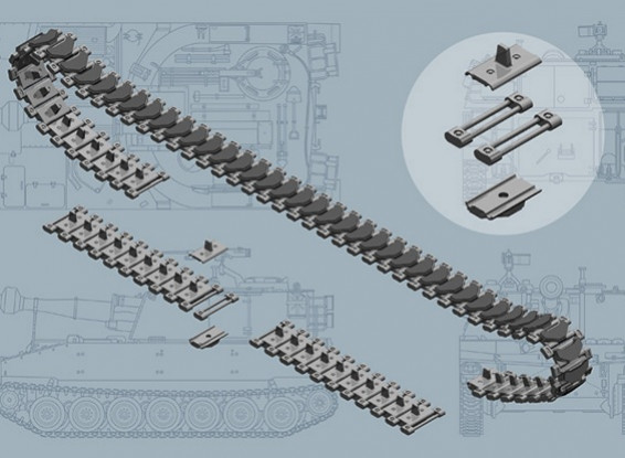 Italeri 1/35 Scale US M108/M109 Series T-136 Tracks Plastic Model Accessories