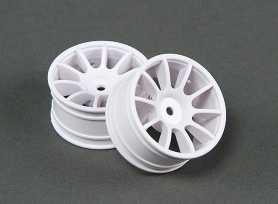RiDE 1/10 Mini 10 Spoke Wheel 0mm Offset - White (2pcs)