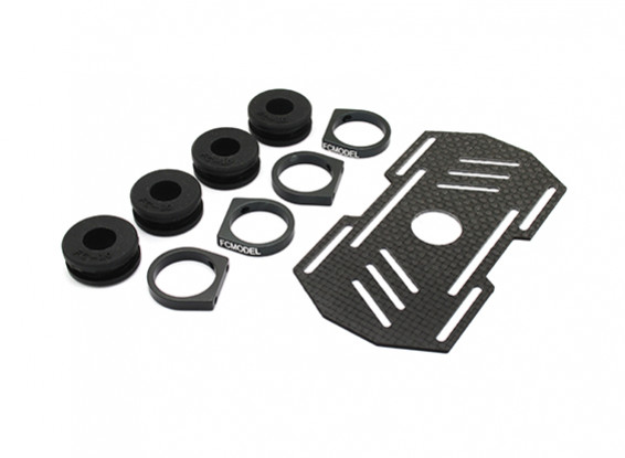 Carbon Multi-Rotor Battery Mount with Rubber Damping Suits 10mm Booms