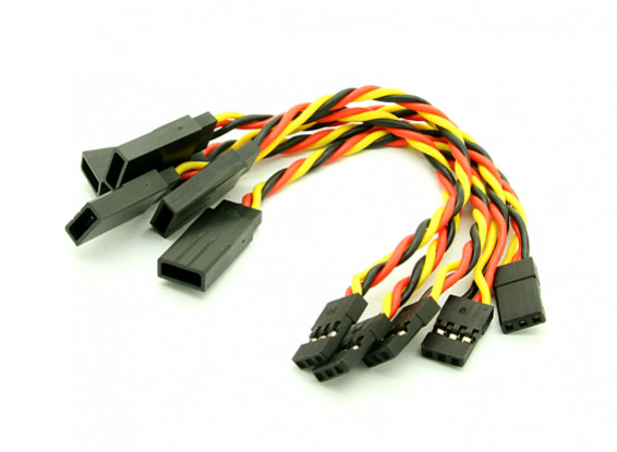 10cm JR 22AWG Twisted extension lead M to F 5pcs
