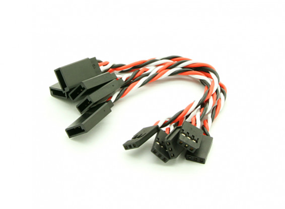 10cm Futaba 22AWG Twisted Extension Wire M to F 5pcs