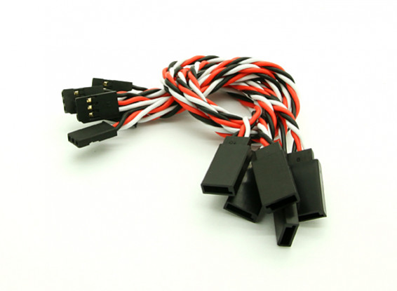 20cm Futaba 22AWG Twisted Extension Wire M to F 5pcs