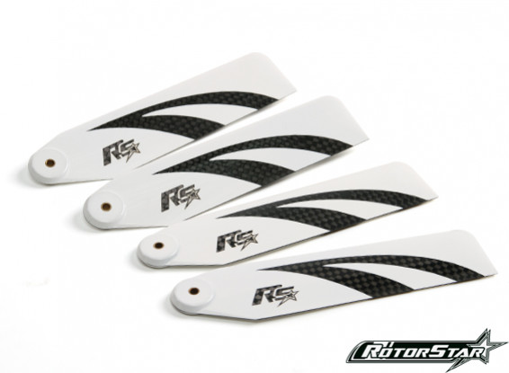 110mm RotorStar Assault Reaper 500 Premium 3K Carbon Fiber Blades - White (2 pairs)