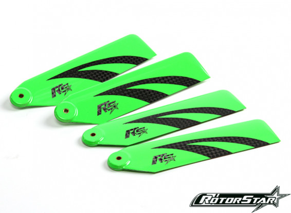 110mm RotorStar Assault Reaper 500 Premium 3K Carbon Fiber Blades - Green (2 pairs)