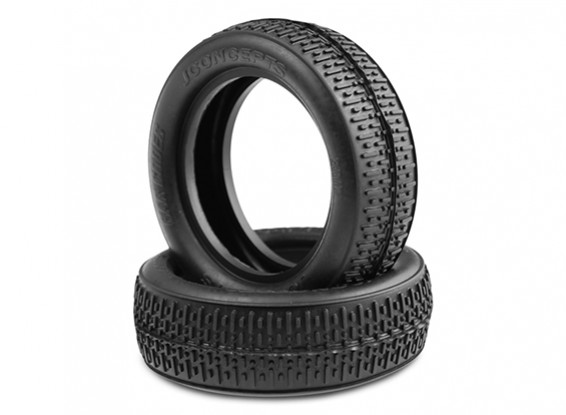 JCONCEPTS Bar Codes 1/10th 2WD Buggy Front Tyres - Green (Super Soft) Compound