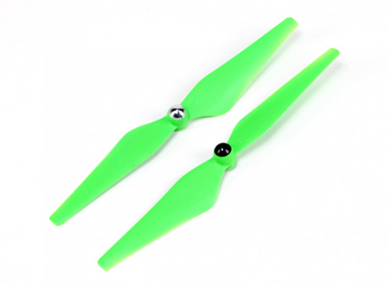 Hobbyking™  Self Tightening Propeller 9x4.5 Green (CW/CCW) (2pcs)