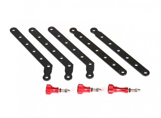 Adjustable Aluminum Mount Set For GoPro Or Turnigy Action Cams (Red/Black)