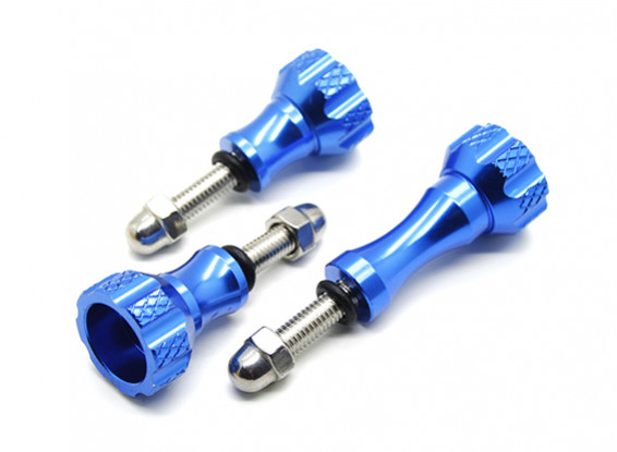 Aluminum Thumbscrew Set For Action Cameras Blue (3pc)