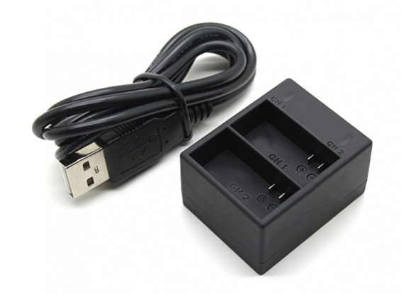 Dual USB Charger for GoPro Hero Batteries
