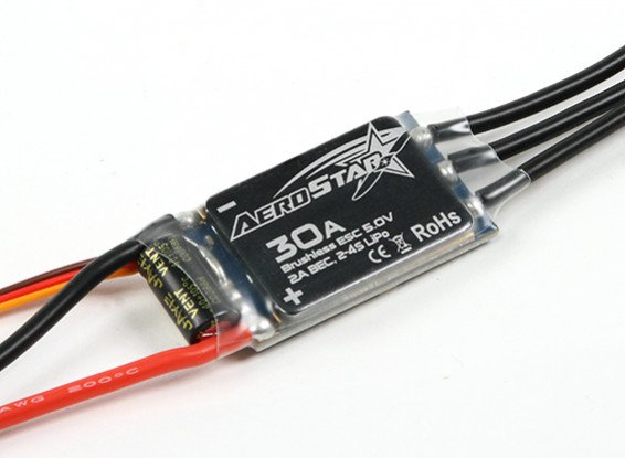 Aerostar 30A Electronic Speed Controller with 2A BEC (2~4S)