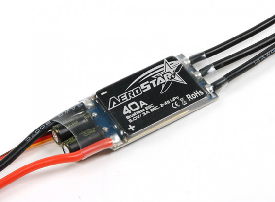 Aerostar 40A Electronic Speed Controller with 3A BEC (2~4S)