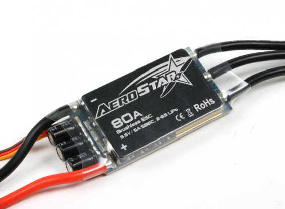 Aerostar 80A Electronic Speed Controller with 5A BEC (2~6S)