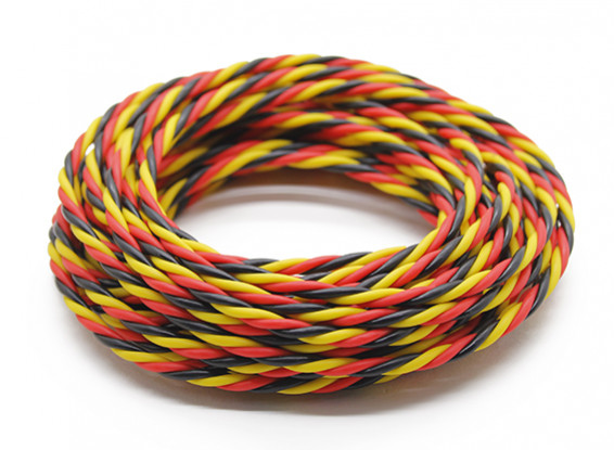 Twisted 22AWG Servo Wire Red/Black/Yellow (5m)