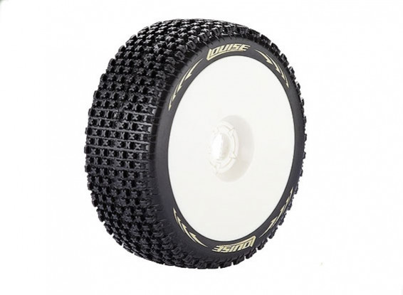 LOUISE B-PIRATE 1/8 Scale Buggy Tires Soft Compound / White Rim / Mounted