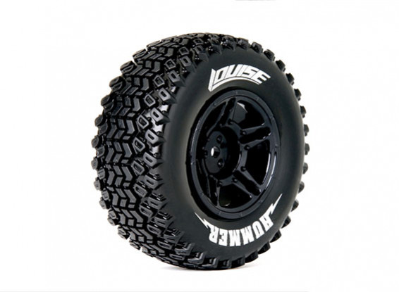 LOUISE SC-HUMMER 1/10 Scale Truck Tires Soft Compound / Black Rim (For LOSI TEN-SCTE 4X4) / Mounted