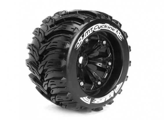 LOUISE MT-CYCLONE 1/8 Scale Traxxas Style Bead 3.8" Monster Truck SPORT Compound / Black Rim