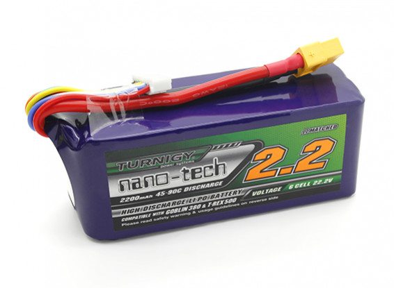Turnigy nano-tech 2200mah 6S 45~90C LiPoly Battery 