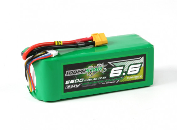 MultiStar LiHV High Capacity 6600mAh 6S 10C Multi-Rotor Lipo Pack