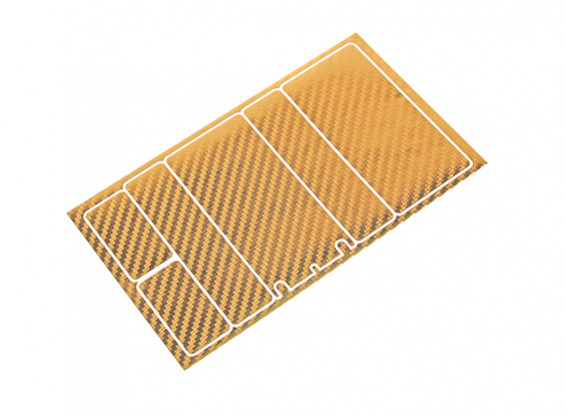 TrackStar Decorative Battery Cover Panels for 2S Shorty Pack Gold Carbon Pattern (1 Pc)
