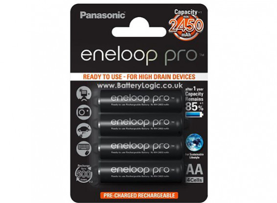 Panasonic Eneloop Pro Battery AA 2450mAh NiMH (4 Pack)