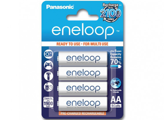 Panasonic Eneloop Battery 1900mAh NiMH AA (4 Pack)