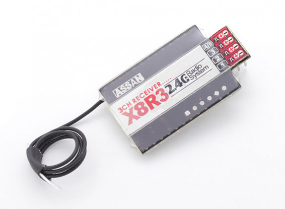 Assan X8R3 3Ch 2.4GHz Receiver (Long Antenna)