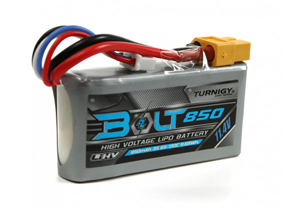 Turnigy Bolt 850mAh 3S 11.4V 65~130C High Voltage Lipoly Pack (LiHV)