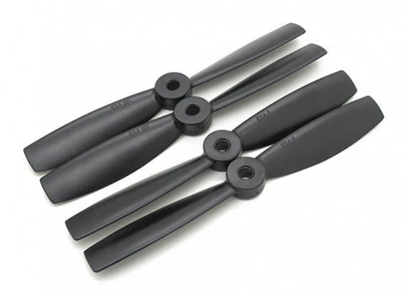 Diatone Bull Nose Plastic Propellers 5 x 4.5 (CW/CCW) (Black) (2 Pairs)