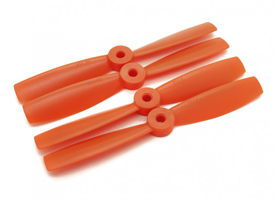 Diatone Bull Nose Plastic Propellers 5 x 4.5 (CW/CCW) (Orange) (2 Pairs)
