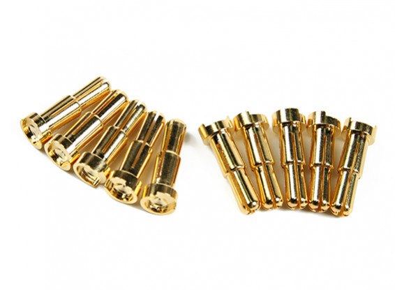 4-5mm Universal Male Gold Plated Spring Connector - Low Profile (10pcs)