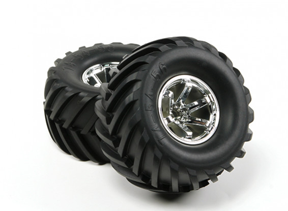 HobbyKing ® ™ 1/10 Crawler & Monster Truck 135mm Wheel & Tire (Silver Rim) (2pcs)