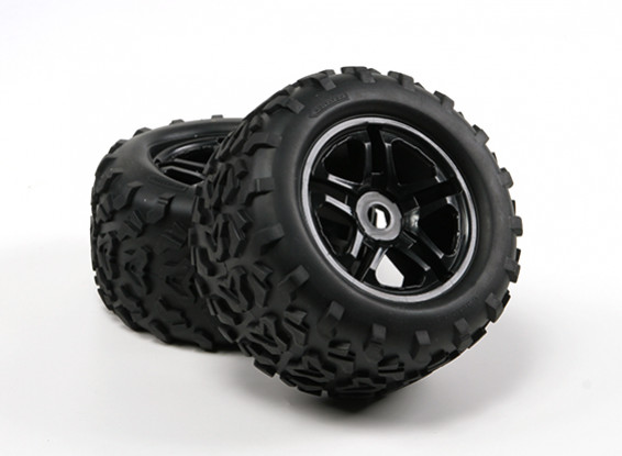 HobbyKing ® ™ 1/8 Crawler 155mm 3.8 Wheel & Tire (Black Rim) (2pcs)