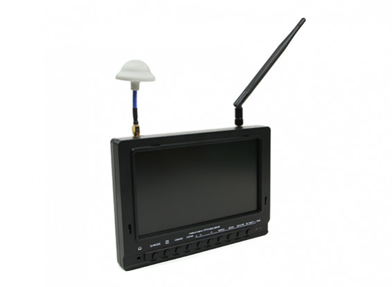 7 inch 800 x 480 40CH Diversity Receiver Sun Readable FPV Monitor w/DVR Fieldview 777 (UK Plug)