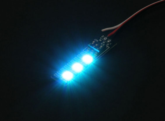 3 RGB LED 7 Color Board 5V with Futaba Style Plug